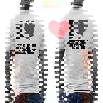 I Heart Teru 名 I Love パーソナライズ メンズTシャツ バックプリント - Kawaiitshirt