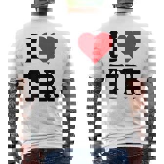 I Heart Tr Initials I Love TR First And Last Name T R メンズTシャツ バックプリント - Kawaiitshirt