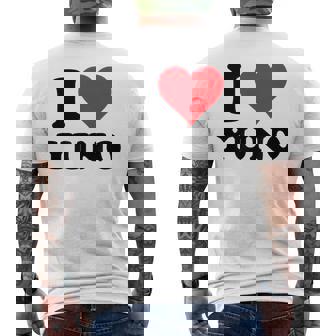 I Heart Yuno ファーストネーム I Love パーソナライズ メンズTシャツ バックプリント - Kawaiitshirt