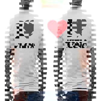 I Heart Yurina ファーストネーム I Love パーソナライズ メンズTシャツ バックプリント - Kawaiitshirt
