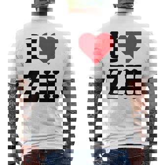 I Heart Zh Initials I Love ZH First And Last Name Z H メンズTシャツ バックプリント - Kawaiitshirt