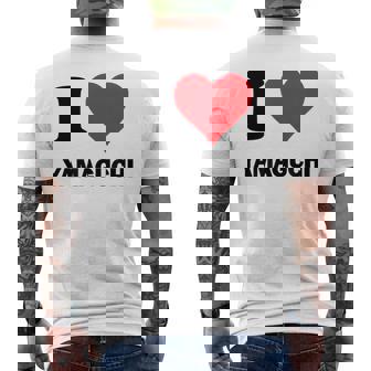 I Heart 山口 Japan Love 日本土産 メンズTシャツ バックプリント - Kawaiitshirt