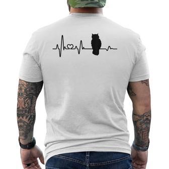 Herzschlag Eule Eulenliebhaber Uhu Eulen Herren Damen Kinder T-Shirt mit Rückendruck - Geschenkecke