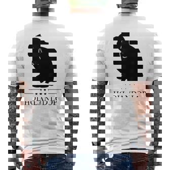 Holland Lop Rabbitブラックシルエット メンズTシャツ バックプリント - Kawaiitshirt