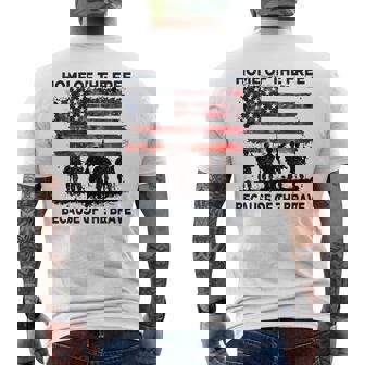 Home Of The Free Because Of The Brave 4Th Of July Men's T-shirt Back Print - Thegiftio UK