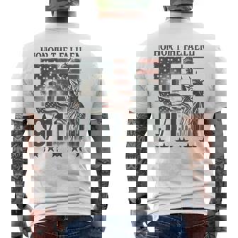 Honor The Fallen September 11 Memorial Day American Flag Men's T-shirt Back Print | Mazezy