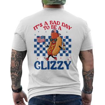 It's A Bad Day To Be A Glizzy 4Th Of July Hotdog Usa Flag Men's T-shirt Back Print - Thegiftio UK