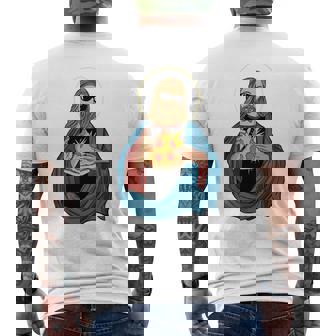 Jesus Holding A Pizza 長袖tシャツ メンズTシャツ バックプリント - Kawaiitshirt