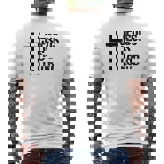Jesus Is Lord 十字架 信仰 クリスチャン 聖書 神聖 メンズTシャツ バックプリント - Kawaiitshirt