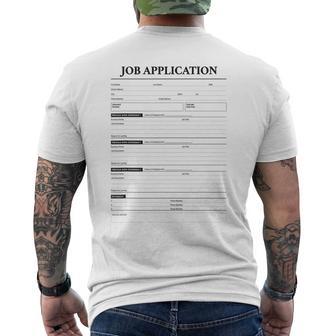 Job Application Form Jumpscare For Employment Costume Men's T-shirt Back Print - Thegiftio