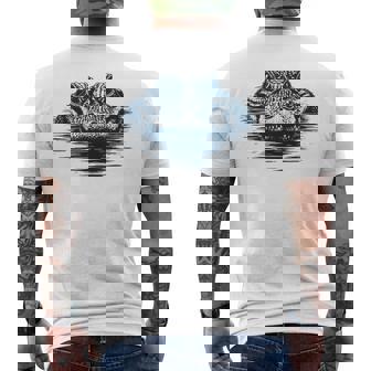 Just Chillin’ Gator Minimal Alligator Eyes Above Water Men's T-shirt Back Print - Thegiftio