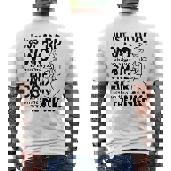 Just A Dad Who Always Came Back With The Milk Proud Father Men's T-shirt Back Print - Thegiftio