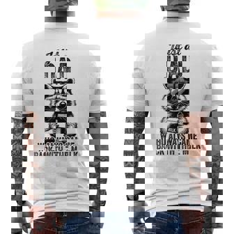 Just A Dad Who Always Came Back With The Milk Raccoon Men's T-shirt Back Print - Thegiftio