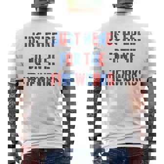 Just Here For The Fireworks Couple Fourth Of July Men's T-shirt Back Print - Monsterry