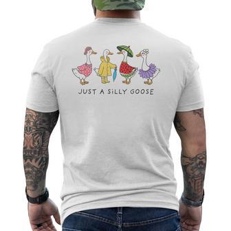 Just A Silly Goose Goose Pun Silly Goose On The Loose Men's T-shirt Back Print - Thegiftio UK