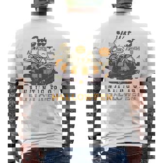 Just Waiting For Halloween Skeleton Spooky Summerween Men's T-shirt Back Print | Mazezy