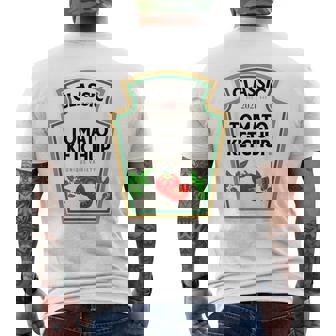 Ketchup ハロウィンコスチューム トマトマッチング ハロウィンケチャップ メンズTシャツ バックプリント - Kawaiitshirt