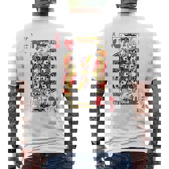 King Of Hearts Royal Flush Group Costume Playing Card Men's T-shirt Back Print - Thegiftio