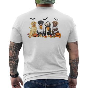 Labrador Retriever Dogs Ghost Witch Mummy Halloween Pumpkins Men's T-shirt Back Print - Seseable