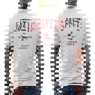 Lafayette ルイジアナ Laビンテージスポーツデザイン レッドプリント メンズTシャツ バックプリント - Kawaiitshirt