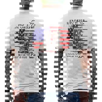 Land Of The Free Because Of The Brave Military Boots Men's T-shirt Back Print - Thegiftio UK