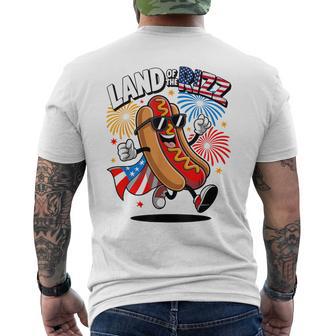 Land Of The Rizz Hotdog 4Th Of July Us Flag Patriotic Men's T-shirt Back Print - Thegiftio UK
