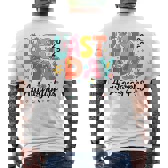 Last Day Autographs Happy Last Day Of School Graduation Men's T-shirt Back Print - Thegiftio