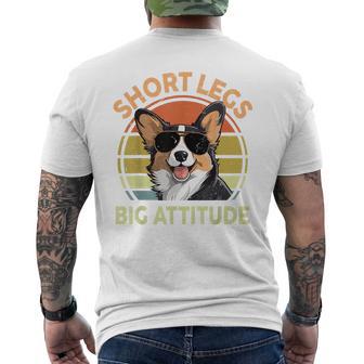 Short Legs Big Attitude Corgi For Lover Men's T-shirt Back Print - Thegiftio UK