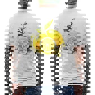 Lemon Fruit Graphic Watercolour Illustration Lemon T-Shirt mit Rückendruck - Seseable
