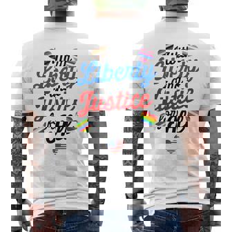 With Liberty And Justice For All Fundamental Rights Men's T-shirt Back Print | Mazezy