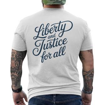 Liberty And Justice For All 4Th Of July Retro Men's T-shirt Back Print - Thegiftio UK