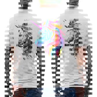 Licorne Colorée Artiste Portrait Abstrait Licorne T-shirt imprimé au dos - Cadeauxyz