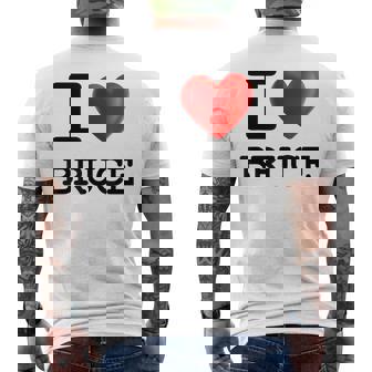 I Love Bruce Heart Name T Blue T-shirt da uomo con stampa posteriore - Novitaregali