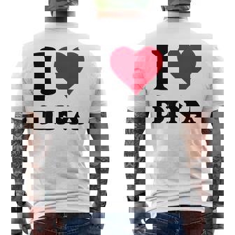 I Love Dina メンズTシャツ バックプリント - Kawaiitshirt