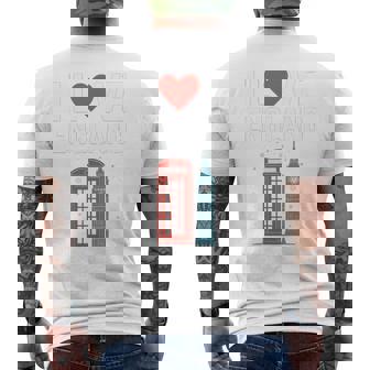 I Love Englandの象徴的なランドマークデザイン。 長袖tシャツ メンズTシャツ バックプリント - Kawaiitshirt