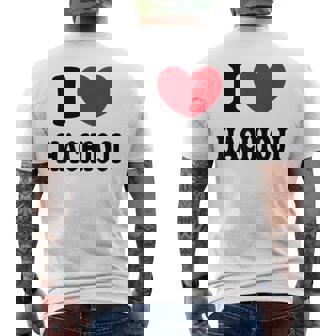 I Love Hachioji 八王子大好き メンズTシャツ バックプリント - Kawaiitshirt