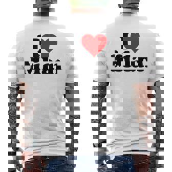 I Love Heart Milan Milano Italia Camiseta Hombre Estampado Espalda - Regaloses