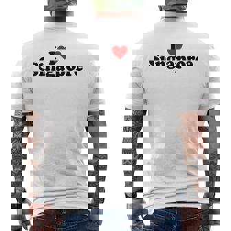 I Love Heart シンガポール メンズTシャツ バックプリント - Kawaiitshirt