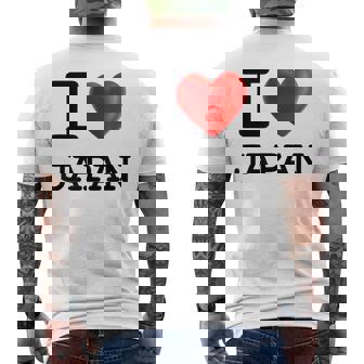 I Love Japan お土産 観光ハート メンズTシャツ バックプリント - Kawaiitshirt