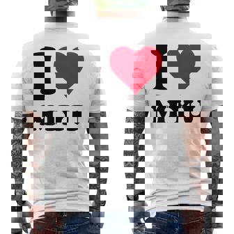 I Love Miyu メンズTシャツ バックプリント - Kawaiitshirt