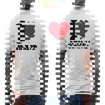 I Love Okinawa アイラブ 沖縄 メンズ 琉球 お土産 旅行 メンズTシャツ バックプリント - Kawaiitshirt