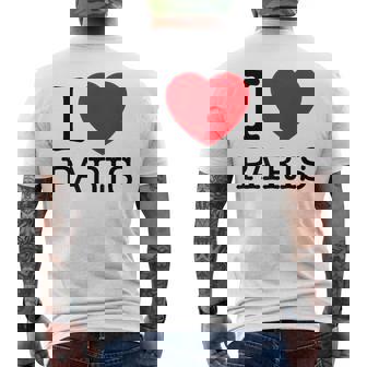 I Love Paris Graphic Novelty & Cool s メンズTシャツ バックプリント - Kawaiitshirt