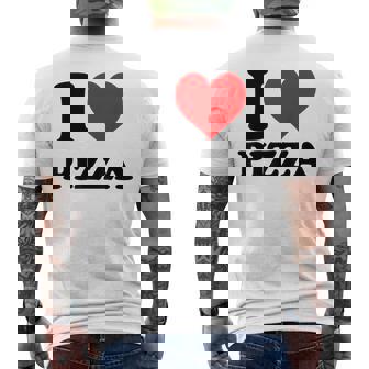 I Love Pizza メンズTシャツ バックプリント - Kawaiitshirt