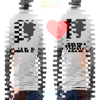 I Love Wiberta メンズTシャツ バックプリント - Kawaiitshirt