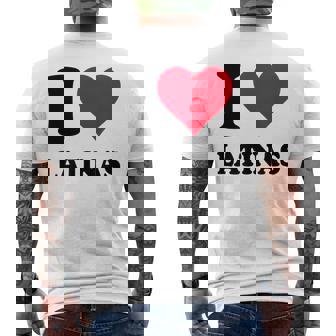Lovetories I Heart Latinas Ich Liebe Latinas Junger Erwachsene Casual-Fans Liebe-Interessierte Weiß Kurzarm Klassisch Rotes Herz T-Shirt mit Rückendruck - Geschenkecke