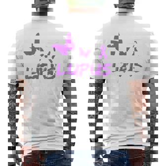 Lupus Warrior パープルバタフライ&リボン ポケット付き メンズTシャツ バックプリント - Kawaiitshirt