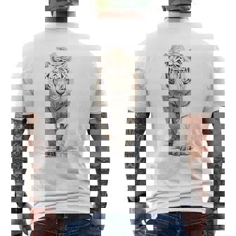 Majestuoso Tigre Albino Diseño De Tigrealvaje Tigre Blanco Camiseta Hombre Estampado Espalda - Regaloses