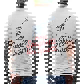 Máspaghetti Menos Upsetti Divertidos Amantes De La Pasta Camiseta Hombre Estampado Espalda - Regaloses