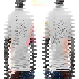 Meet Me In Paris 水彩プリントtシャツ エッフェル塔 メンズTシャツ バックプリント - Kawaiitshirt
