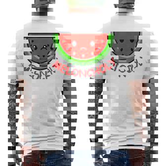 Meloncholy 面白い スイカ しゃれ フルーツ好き。 メンズTシャツ バックプリント - Kawaiitshirt